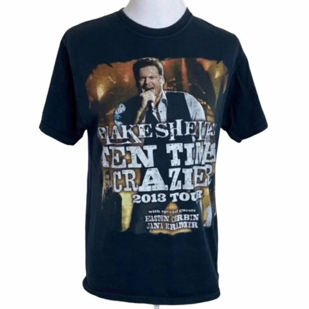 Blake Shelton Graphic T-Shirt Medium Black Ten Times Crazier 2013 Tour Concert
